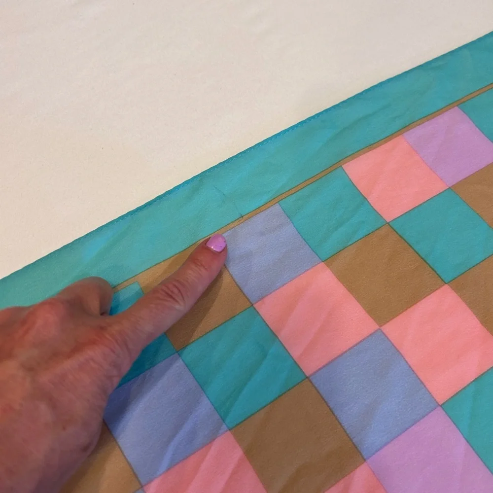 Vintage Pastel Checkerboard Scarf